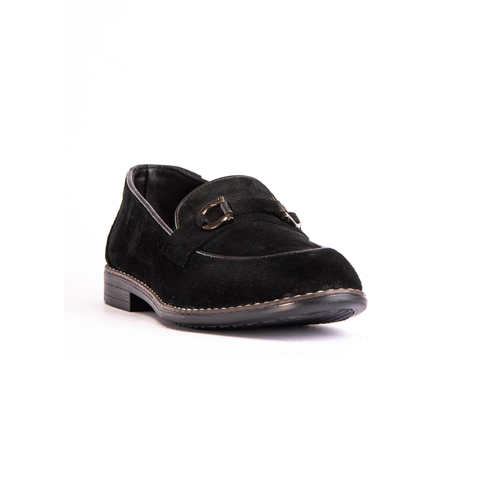 Men chamois loafers - Black-6