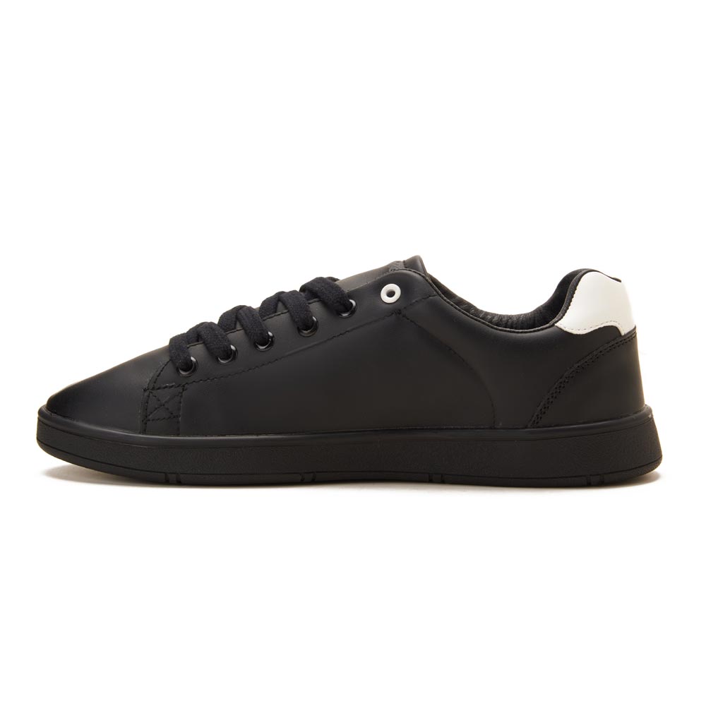 Men fashion sneakers with grey heel collar - Black