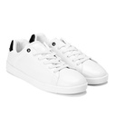 Stylish men sneakers with black heel collar - White