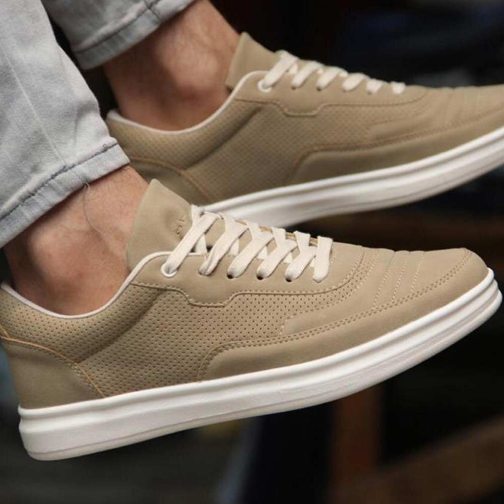 Fashion suede sneakers for men - Beige