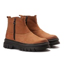 Men casual chelsea boots with side zippers - Havana