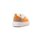 Trendy women sneakers with orange details - White