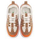 Fashion women sneakers with orange details - White