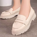 Women fashion leather moccasins - Beige1