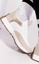 Fashion women sneakers with gold heel - White