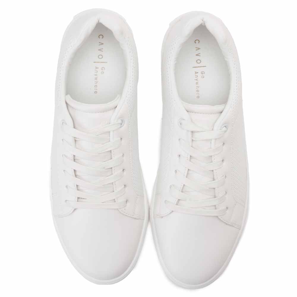 Men perforated fashion sneakers - White4