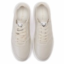 Men microfiber leather lace up sneakers - Beige3