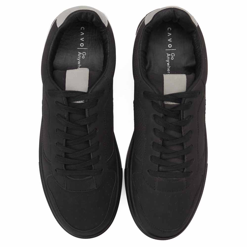 Men fashion chamois sneakers - Black2