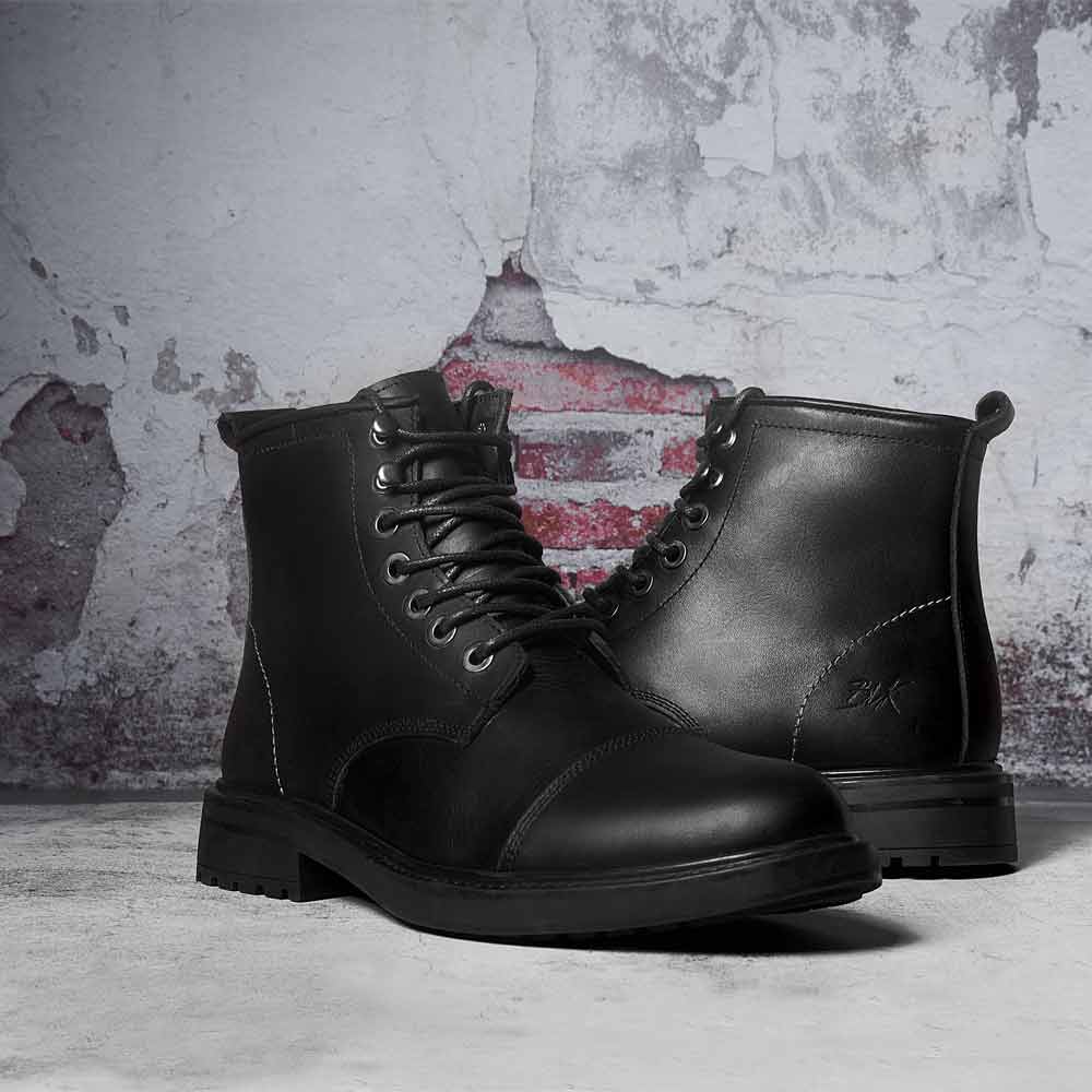 Men fashion leather boot - Black3