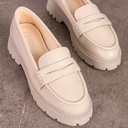 Women fashion leather moccasins - Beige4