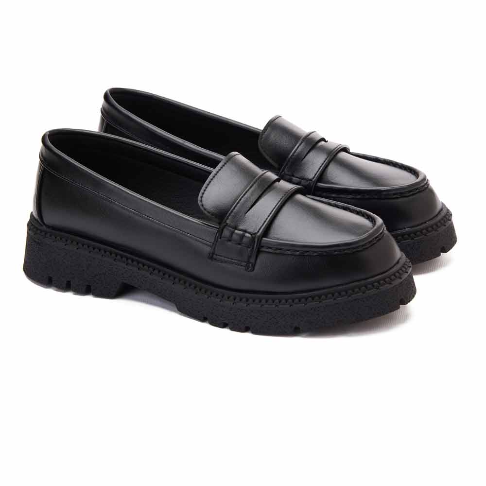 Women fashion leather moccasins - Black