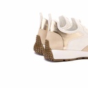 Fashion women sneakers with gold heel - White1