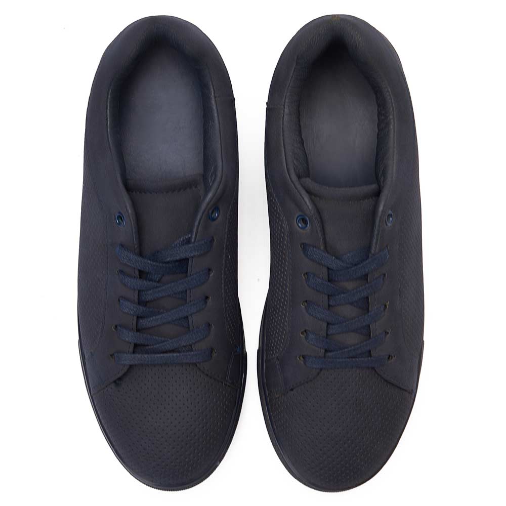 Perforated chamois sneakers - Navy2