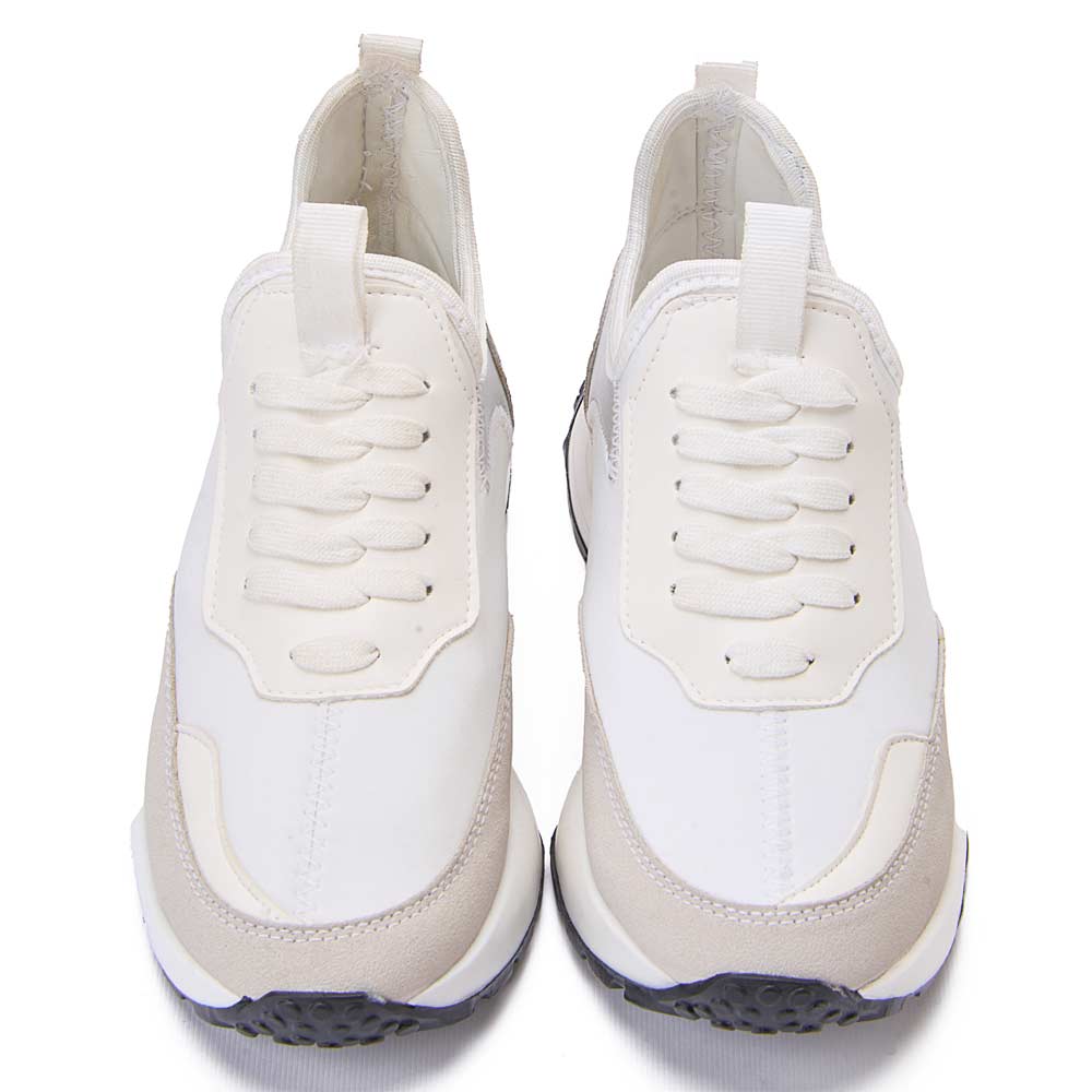 Fashion women sneakers with silver heel - White2