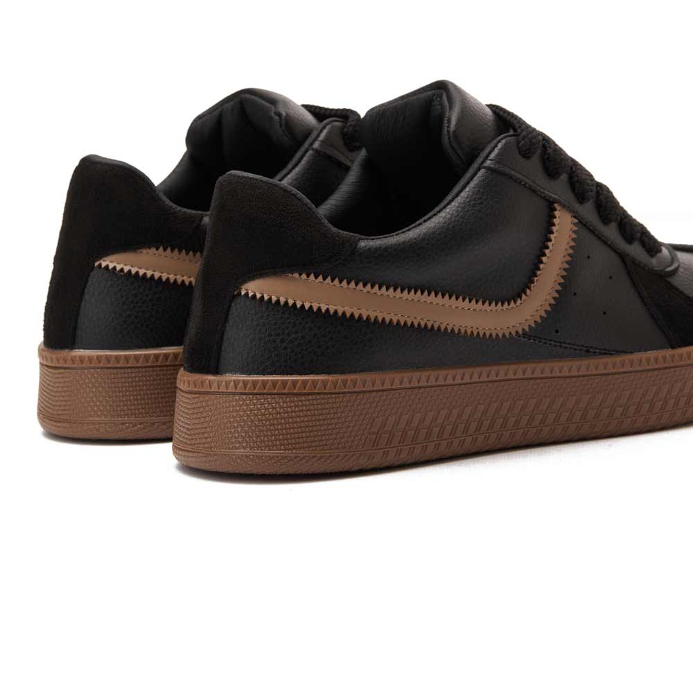 Women's fashion sneakers with beige details - Black1