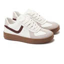 Women's fashion sneakers with maroon details - White