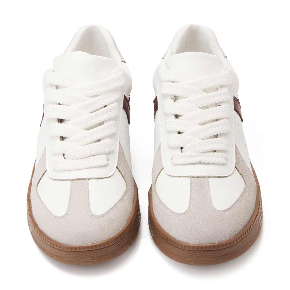 Women's fashion sneakers with maroon details - White2