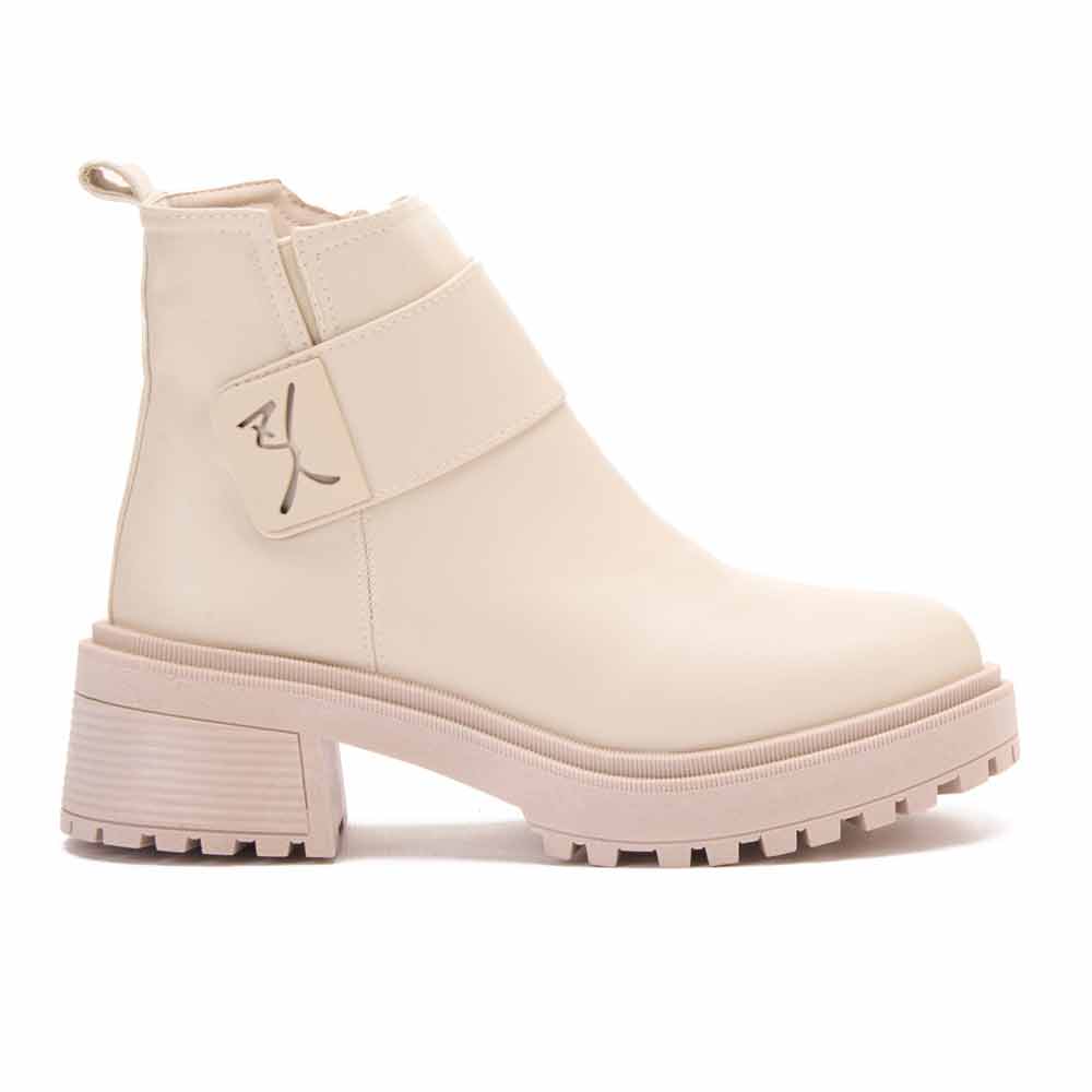 Women Fashion Leather Boot - Beige