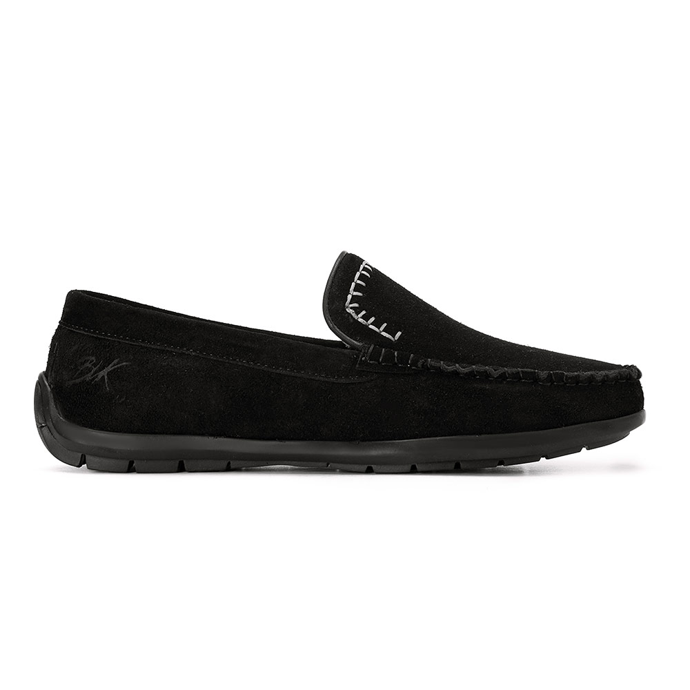 Men chamois moccasins - Black