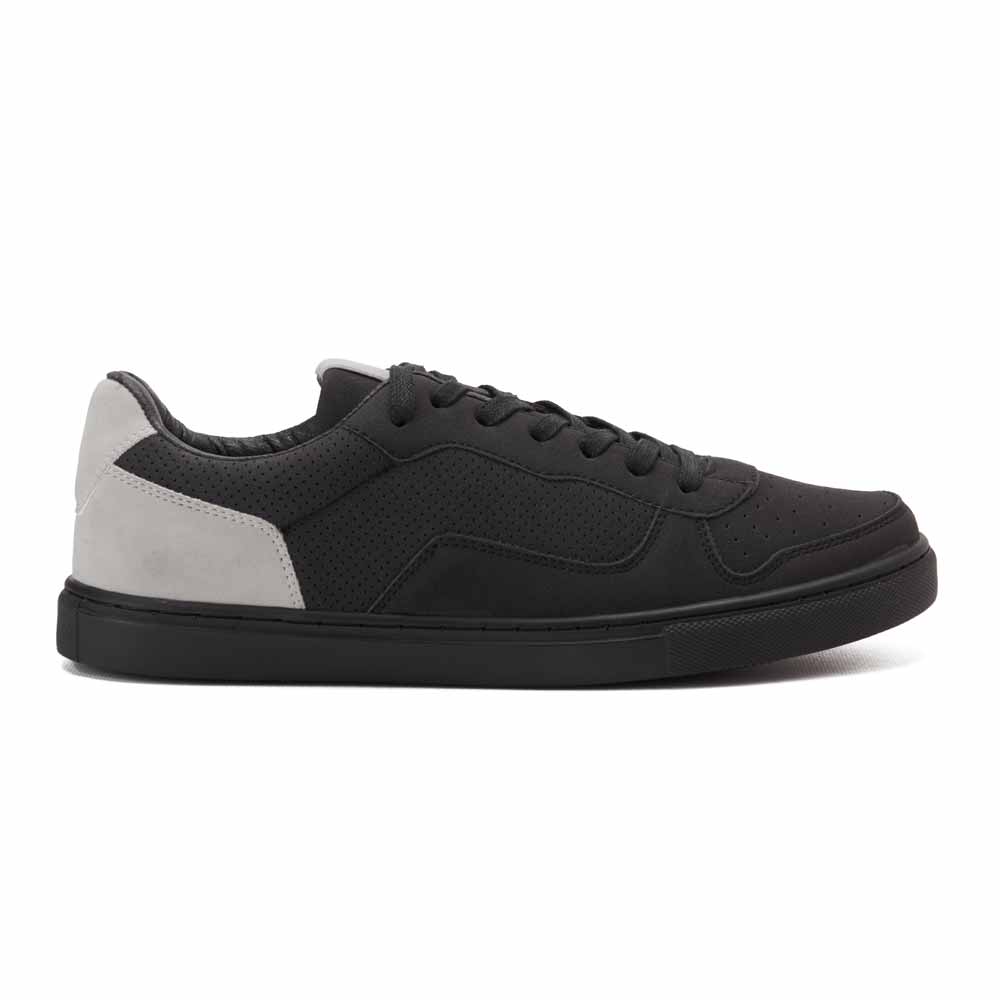 Men fashion chamois sneakers - Black