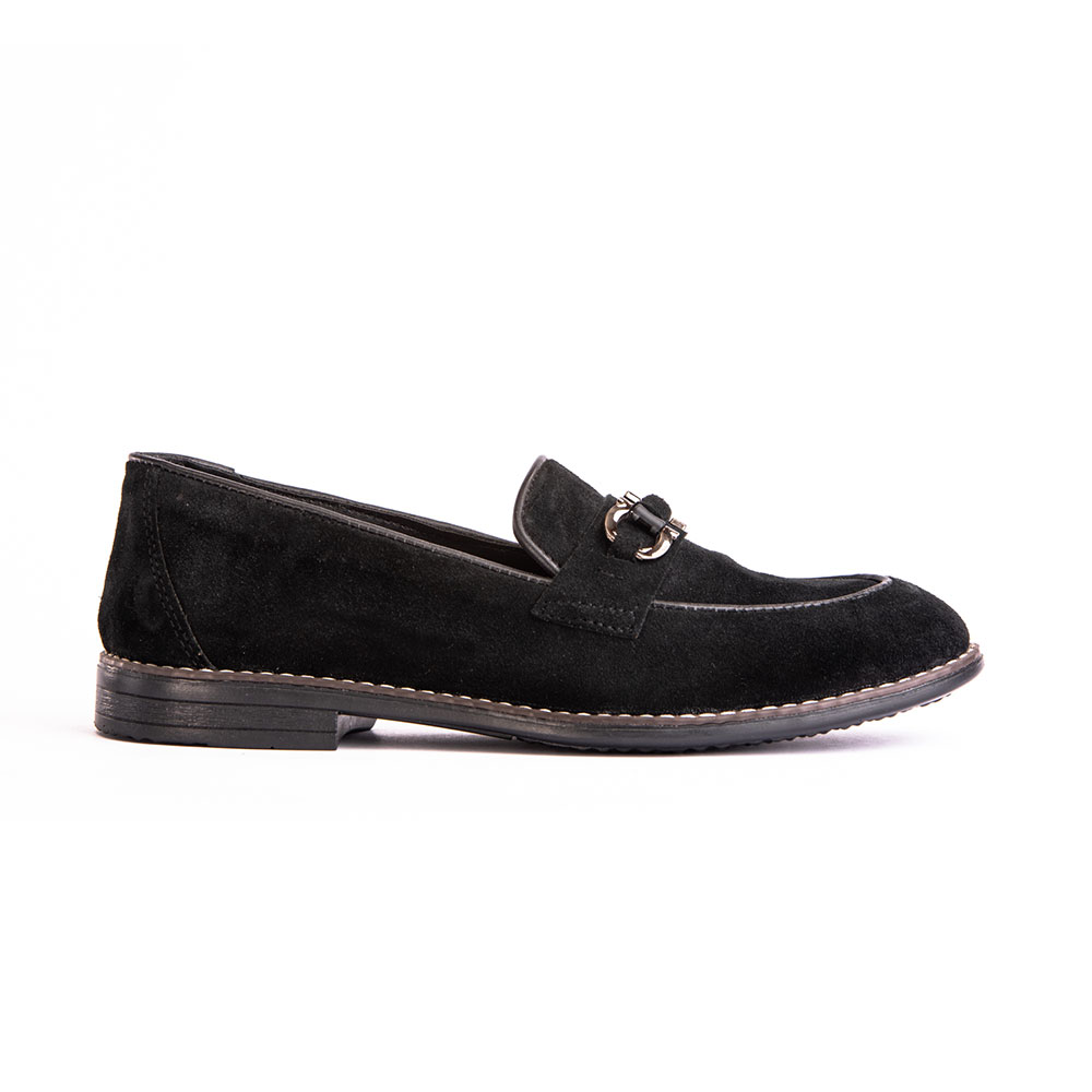 Men chamois loafers - Black