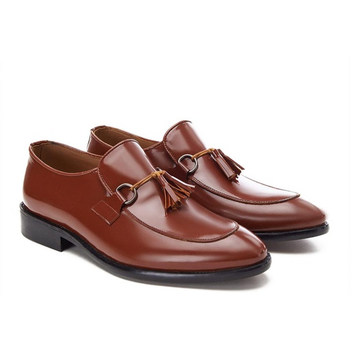 Hi-Gloss men loafers with tassels - Havana