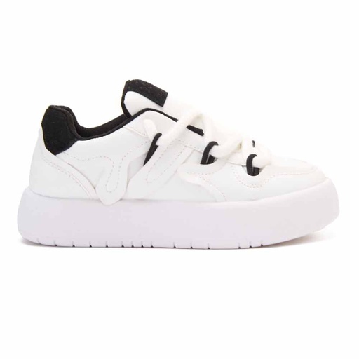 Fashion women sneakers with black details - White