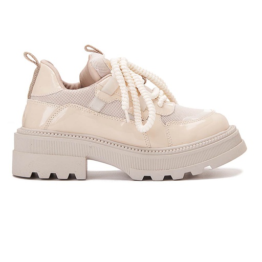 Women fashion glossy sneakers - Beige