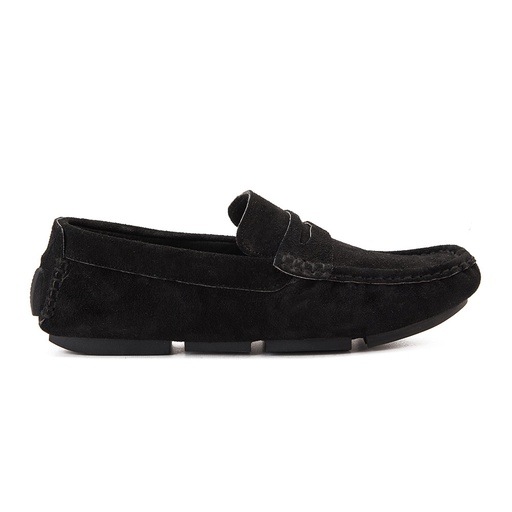 Men fashion chamois moccasin - Black