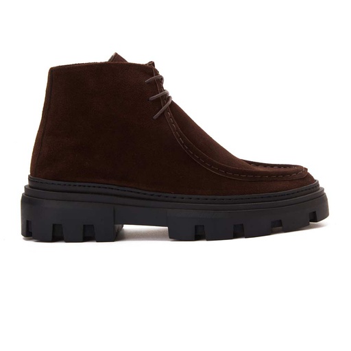 Men genuine suede boots - Brown