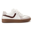 Women's fashion sneakers with maroon details - White