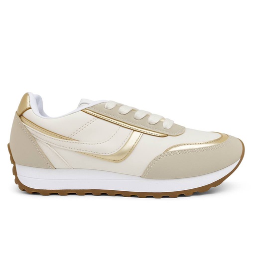 Gold line women sneakers - Beige