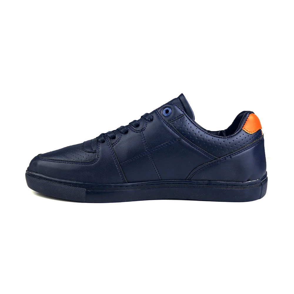 Fashion sneakers with havana heel - Navy-2