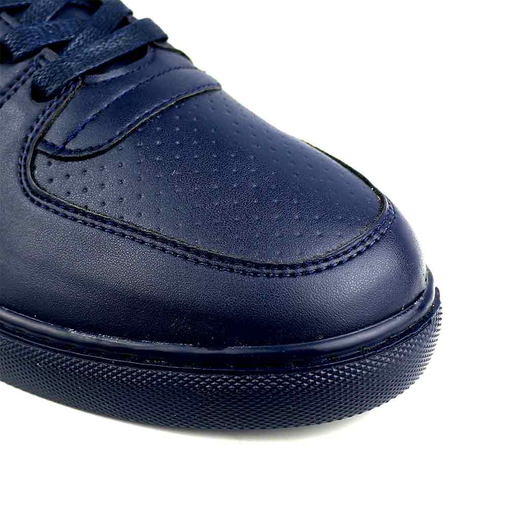 Fashion sneakers with havana heel - Navy-5
