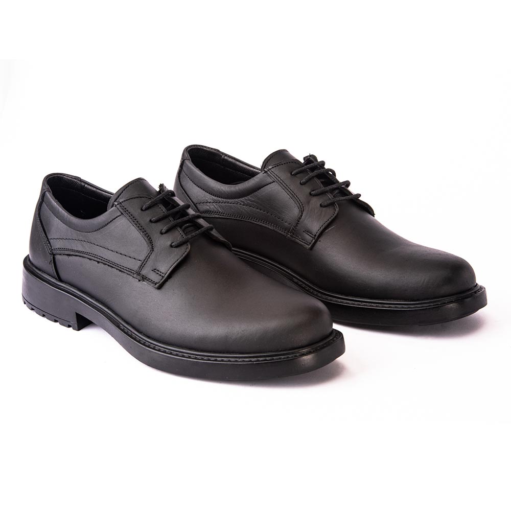 Round toe men shoes - Black-4
