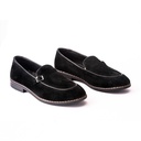 Men's single buckle monk shoes - Black-4