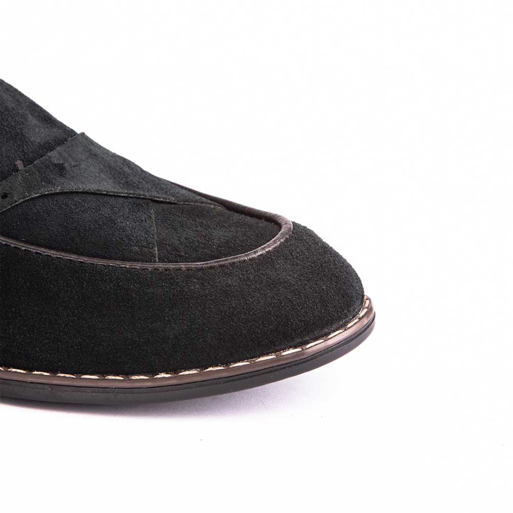 Men's single buckle monk shoes - Black-5