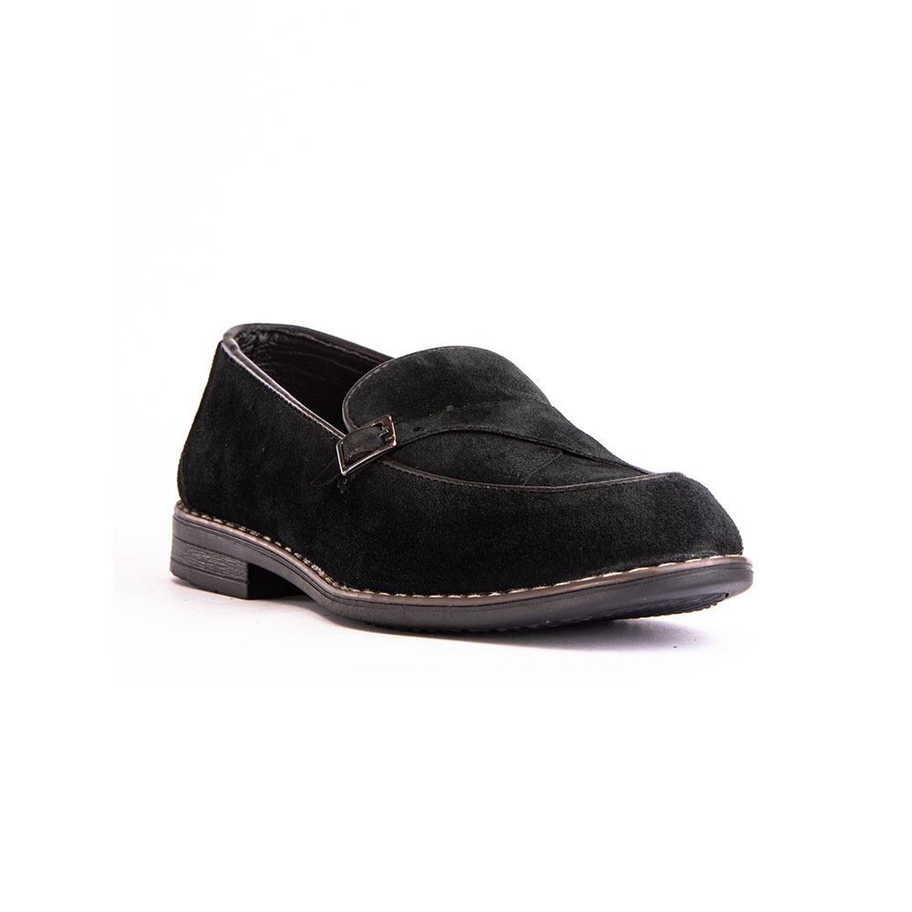Men's single buckle monk shoes - Black-6