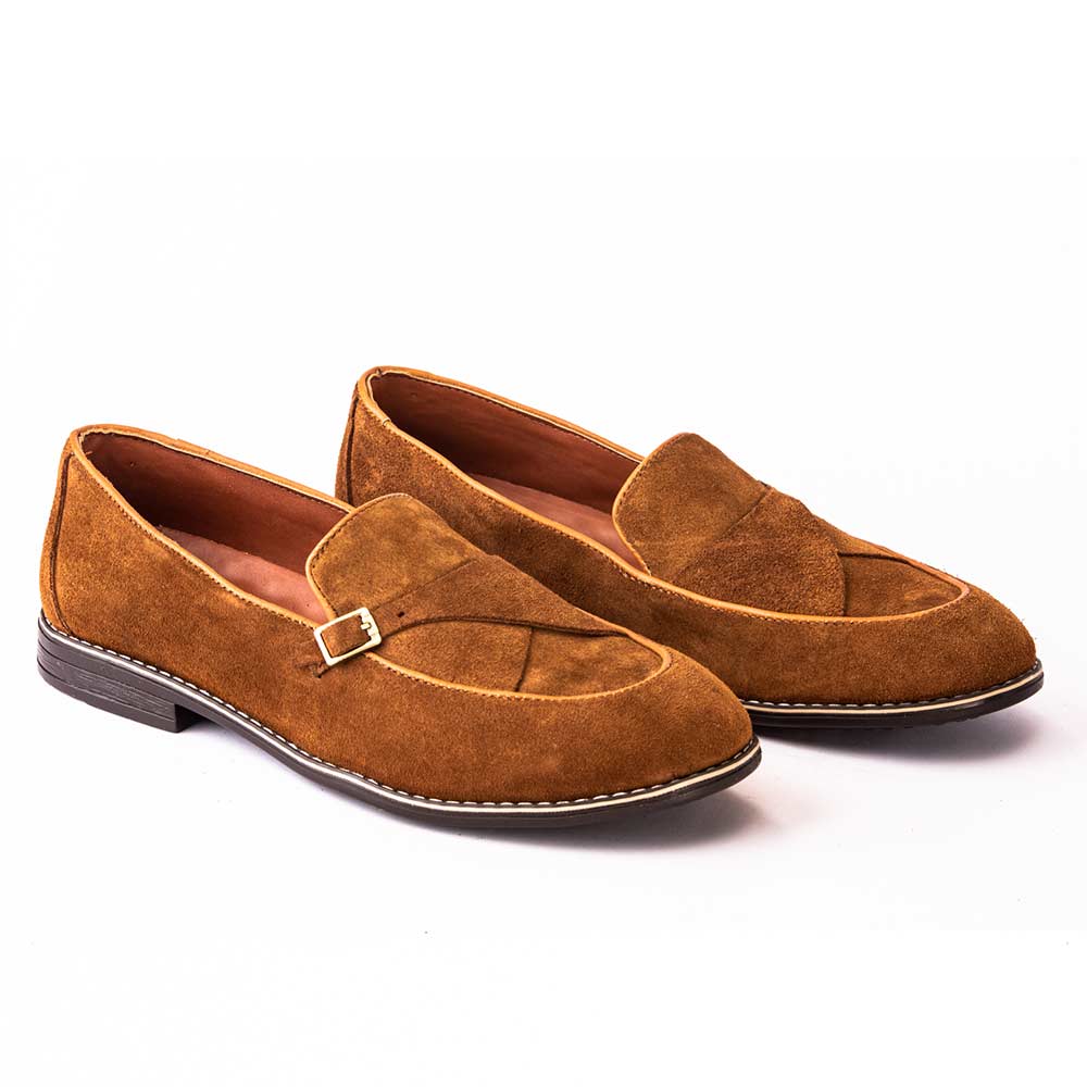 Men's single buckle monk shoes - Havana-4