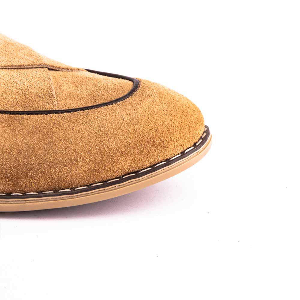 Men's single buckle monk shoes - Beige-5