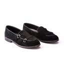 Men's double buckle monk shoes - Black-4