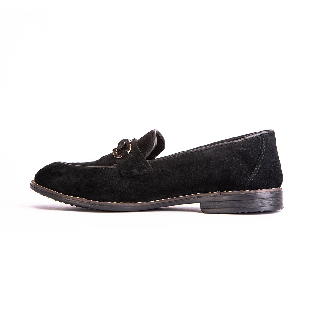Men chamois loafers - Black-2