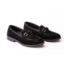 Men chamois loafers - Black-4