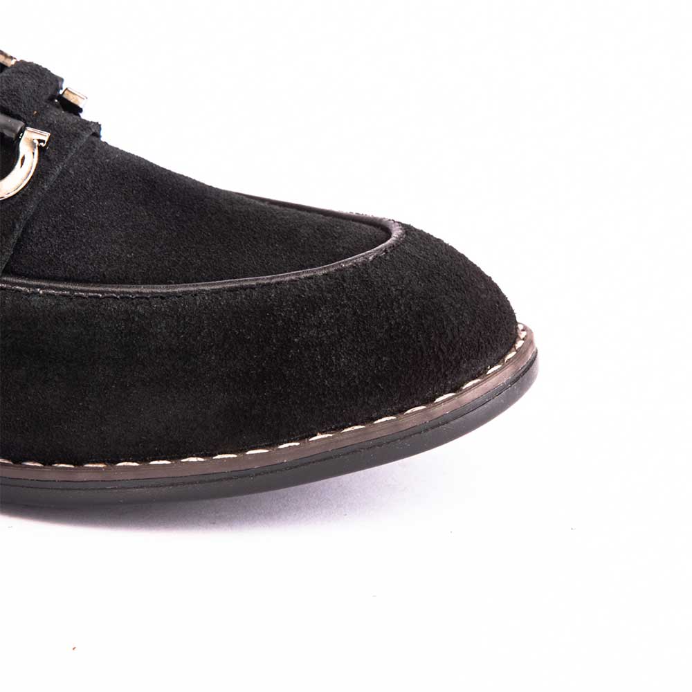 Men chamois loafers - Black-5