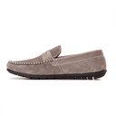 Printed leather moccasins - Grey