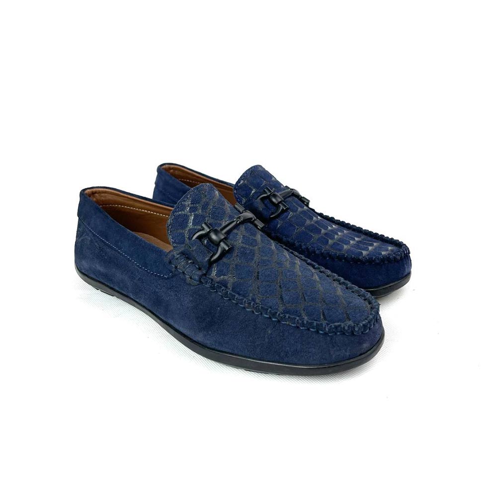 Printed moccasins - Navy