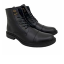 Genuine leather fashion men boots - Black
