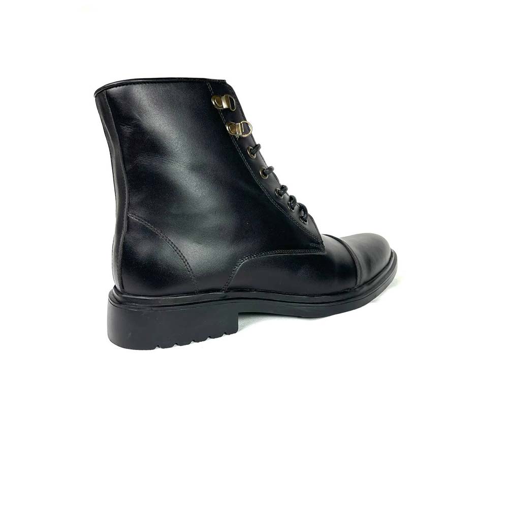 Genuine leather fashion men boots - Black