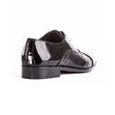 Tuxedo high gloss cap toe shoes - Black