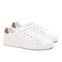 Men fashion sneakers with beige heel collar - White2